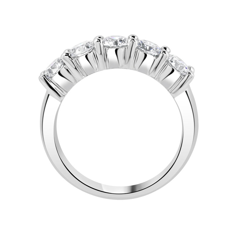 Diamond 5-stone 1 ctw. Anniversary Band in 14K White Gold (GH, I1) image number null