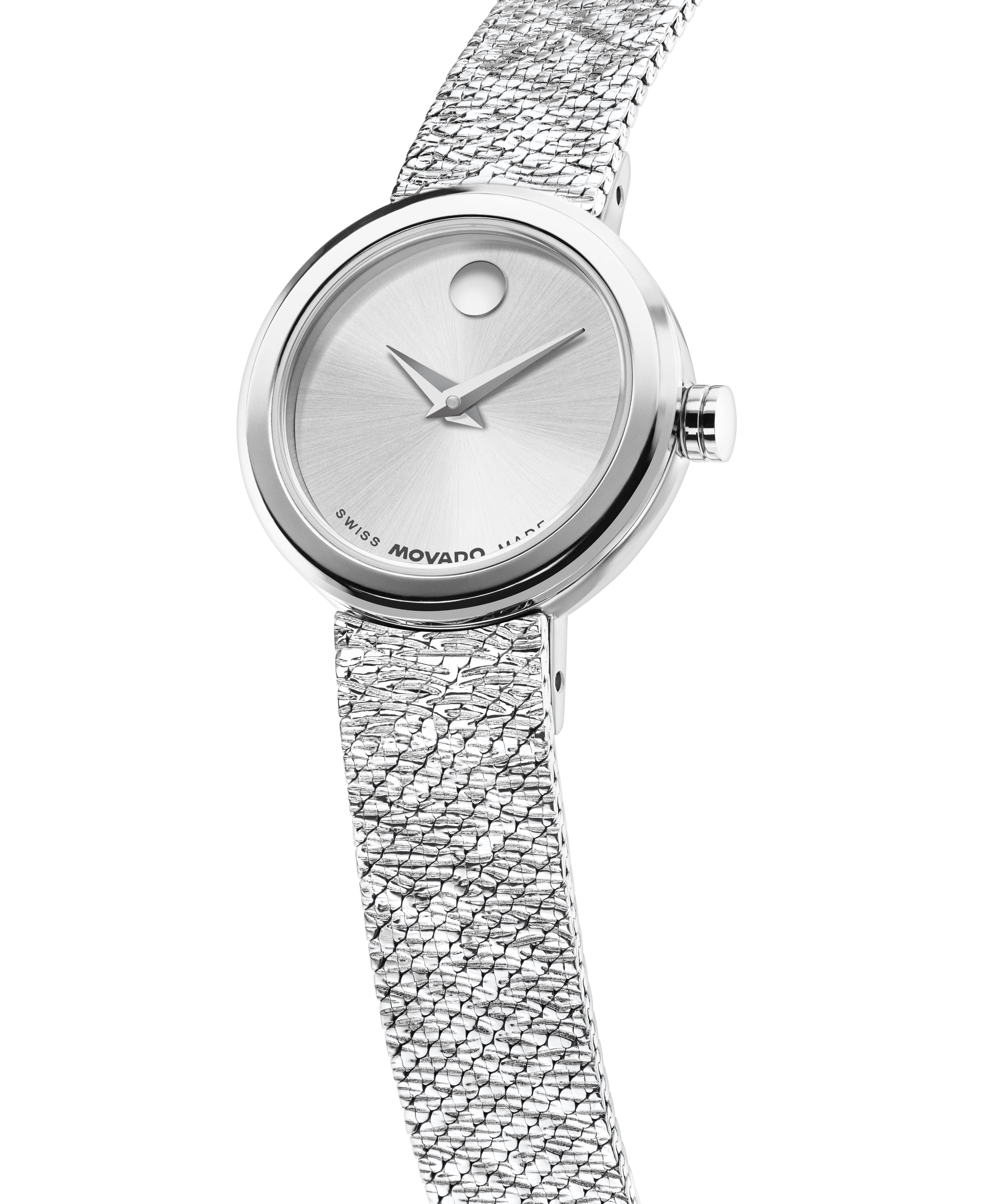 Movado Museum Velura Silver White Dial Stainless Steel 607855