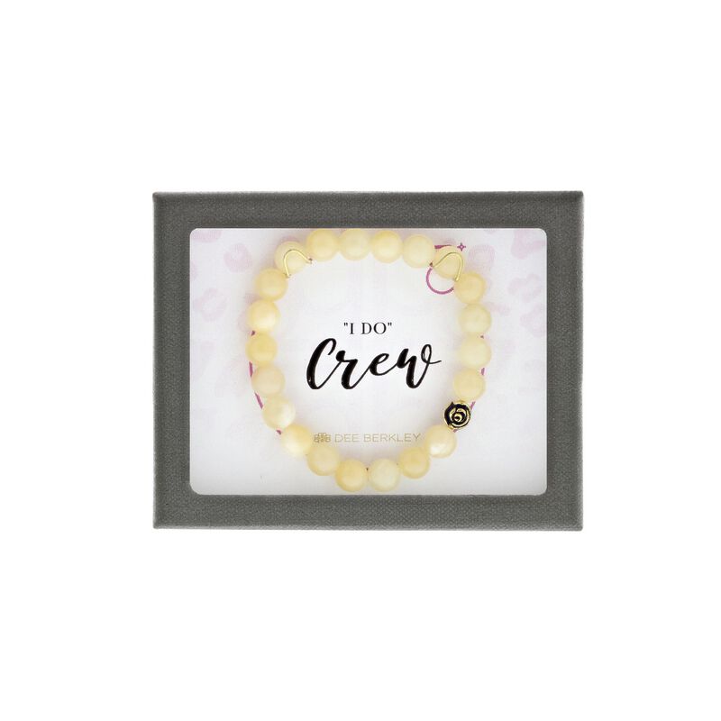 "I Do Crew" Butter Yellow Quartzite Bracelet in Gold Tone Rose Pewter image number null