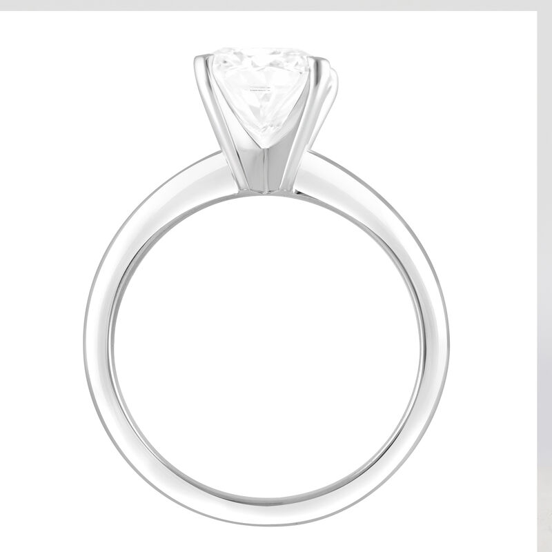 Radiant-Cut Lab Grown 3ct. Diamond Certified GH VS SI Solitaire Engagement Ring in 14k White Gold image number null