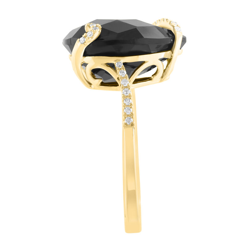 EFFY Onyx & Diamond Ring in 14k Yellow Gold image number null