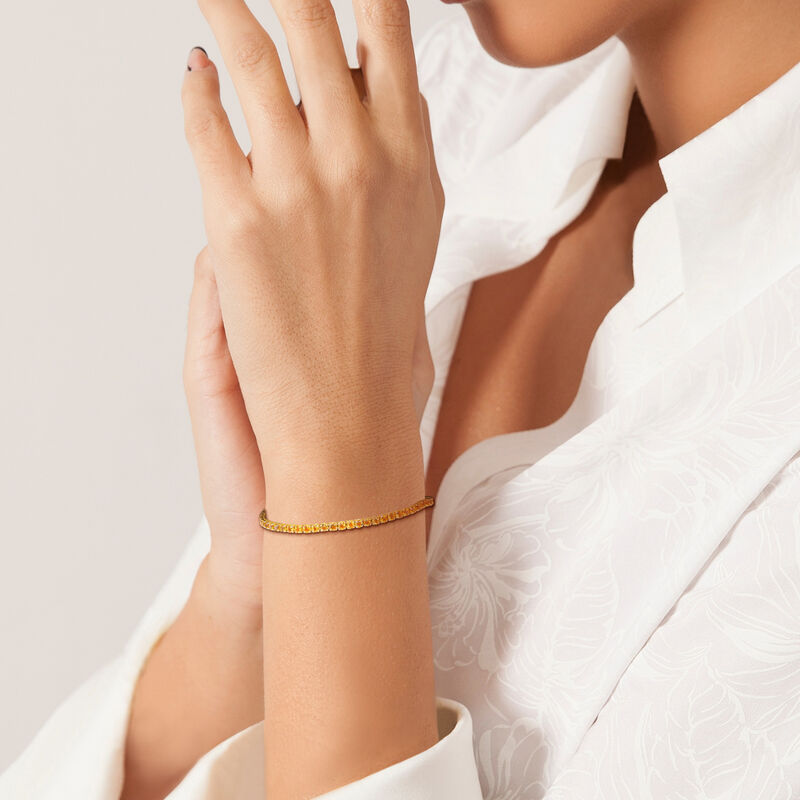 Madeira Citrine Tennis Bracelet in Gold Plated image number null