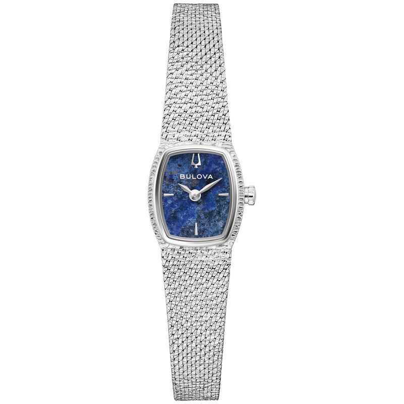 Bulova Ladies Goddess of Time Diamond Blue Tone Dial Stainless Steel 30mm Watch 96L343 image number null