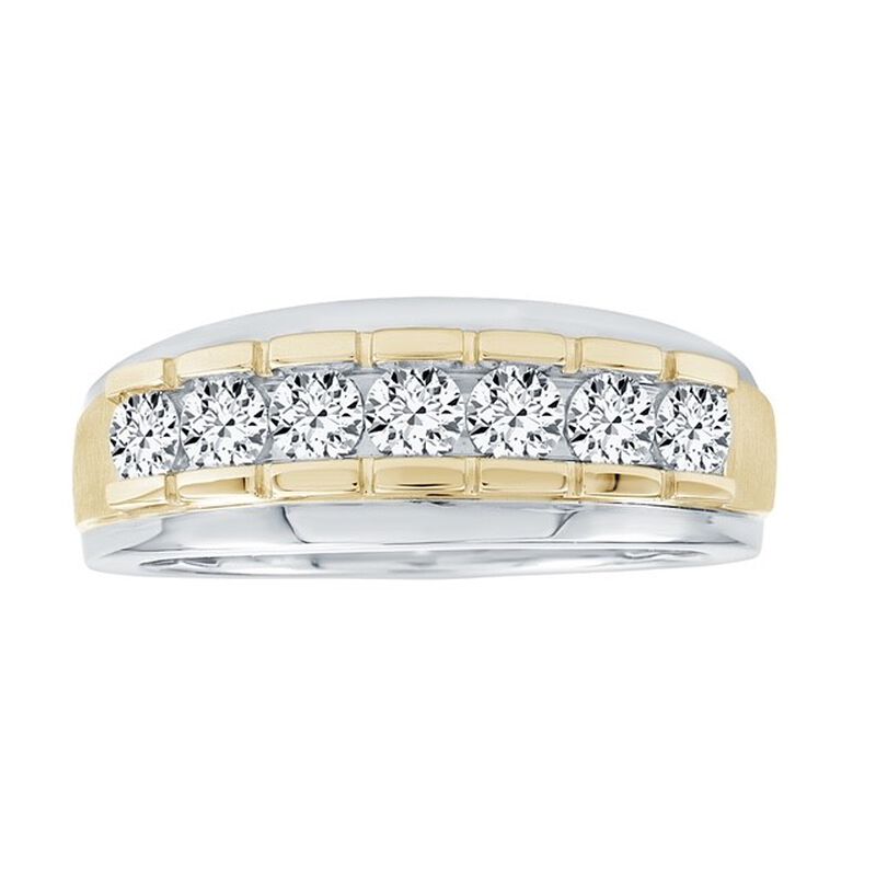 Men's 1/2ctw. Lab Grown Diamond & 10k Two Tone Gold Wedding Ring image number null