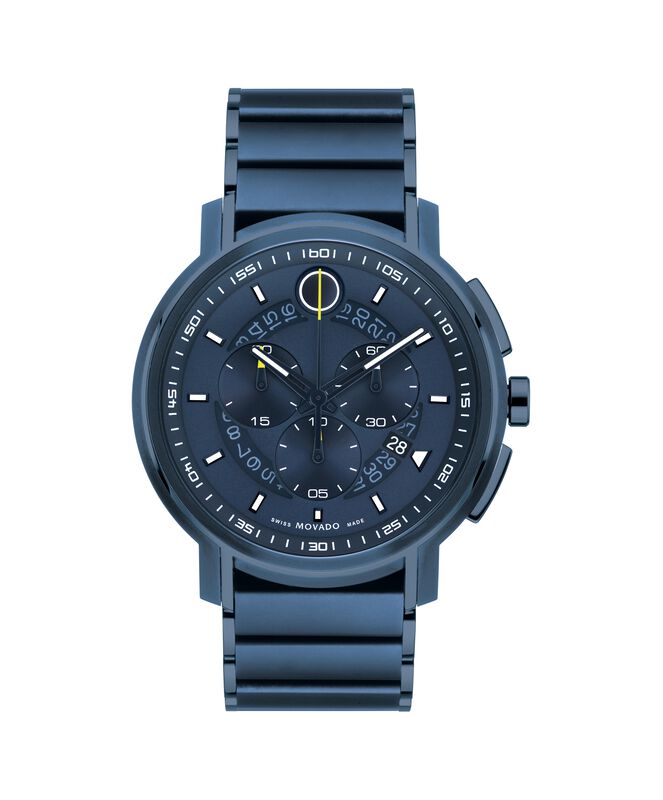 Movado Men's Strato Chronograph Blue-Tone Watch 0607555 image number null