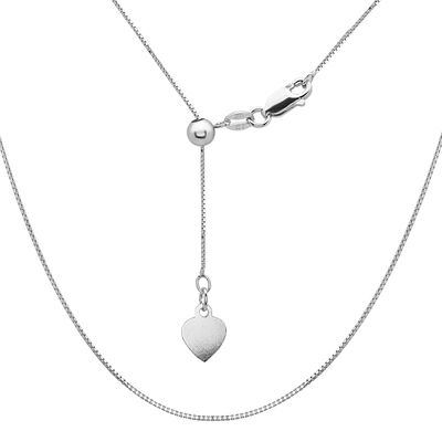 Adjustable Box 14-22" Chain 0.6mm in Sterling Silver