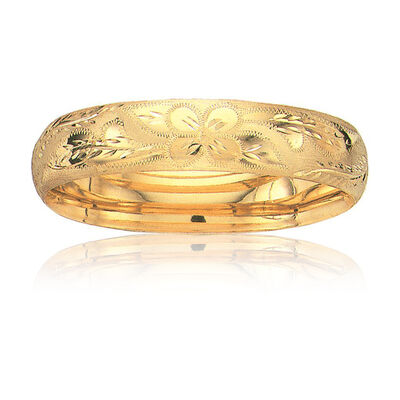Florentine Classic Bangle 13.5mm in 14k Yellow Gold 