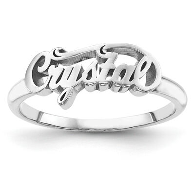 Casted High Polish Name Ring in Sterling Silver (up to 9 letters)