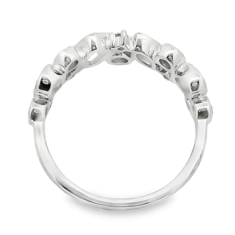 Multi Shape Diamond 1 1/4ctw. Bezel Wedding Ring in 14k White Gold image number null
