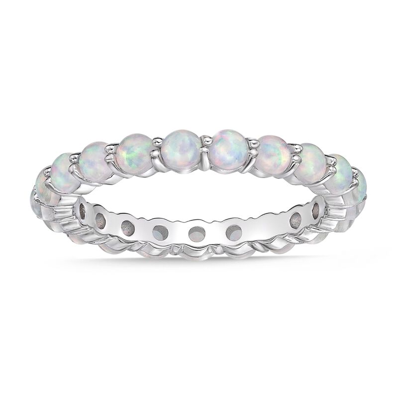 Created Opal Eternity Band in Sterling Silver image number null
