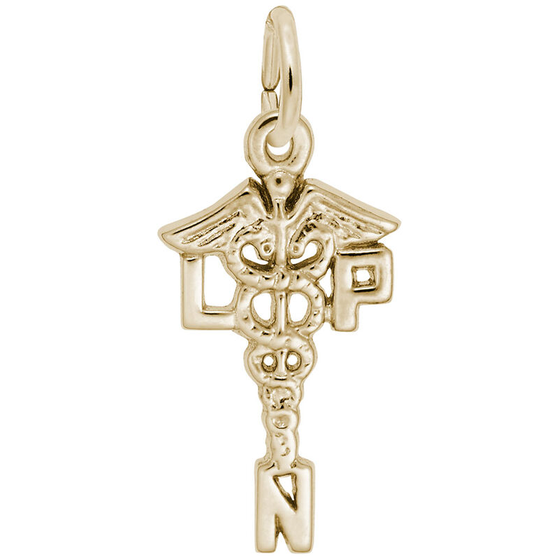 Licensed Practical Nurse Charm in Gold Plated Sterling Silver image number null
