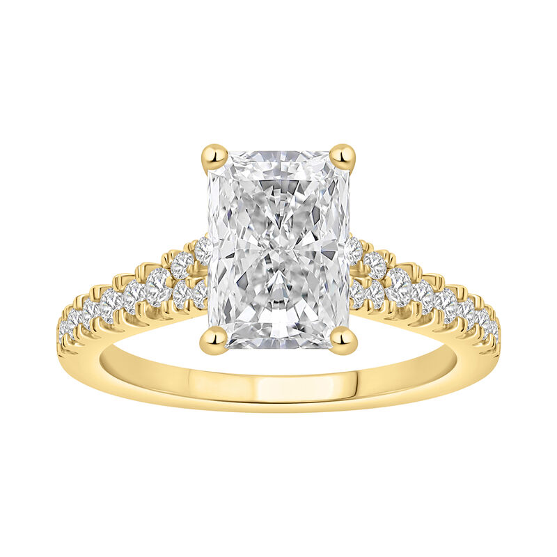 Radiant-Cut Lab Grown 2 1/3ctw. Diamond Split Shank Engagement Ring in 14k Yellow Gold image number null