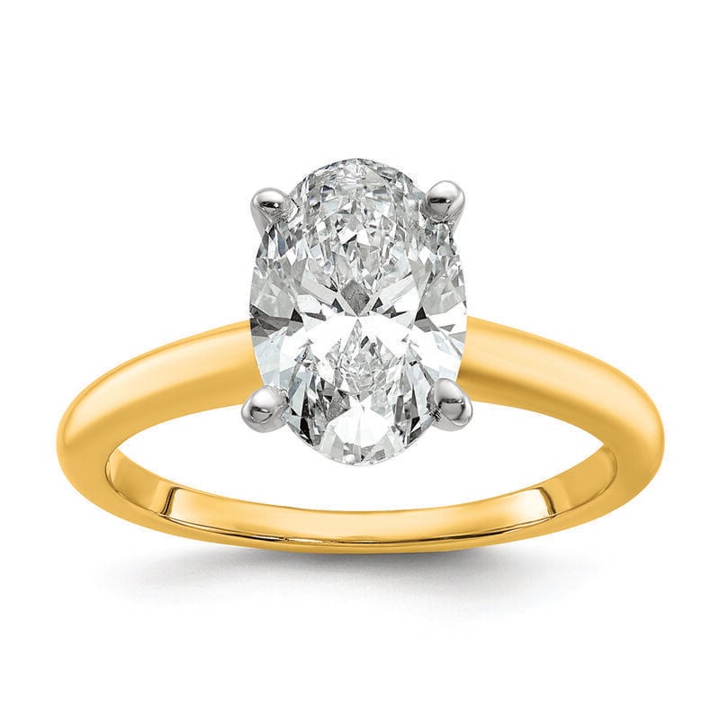Oval Lab Grown Diamond 2ctw. Solitaire Engagement Ring in 14k Yellow Gold image number null