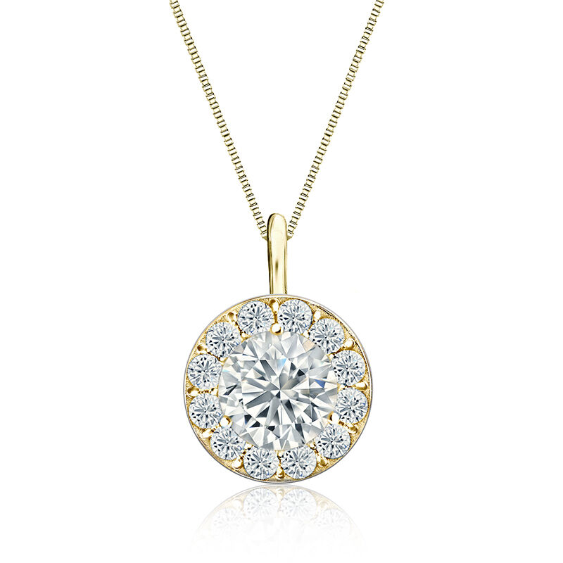 Diamond 2ct. t.w. Halo Pendant in 14k Yellow Gold image number null