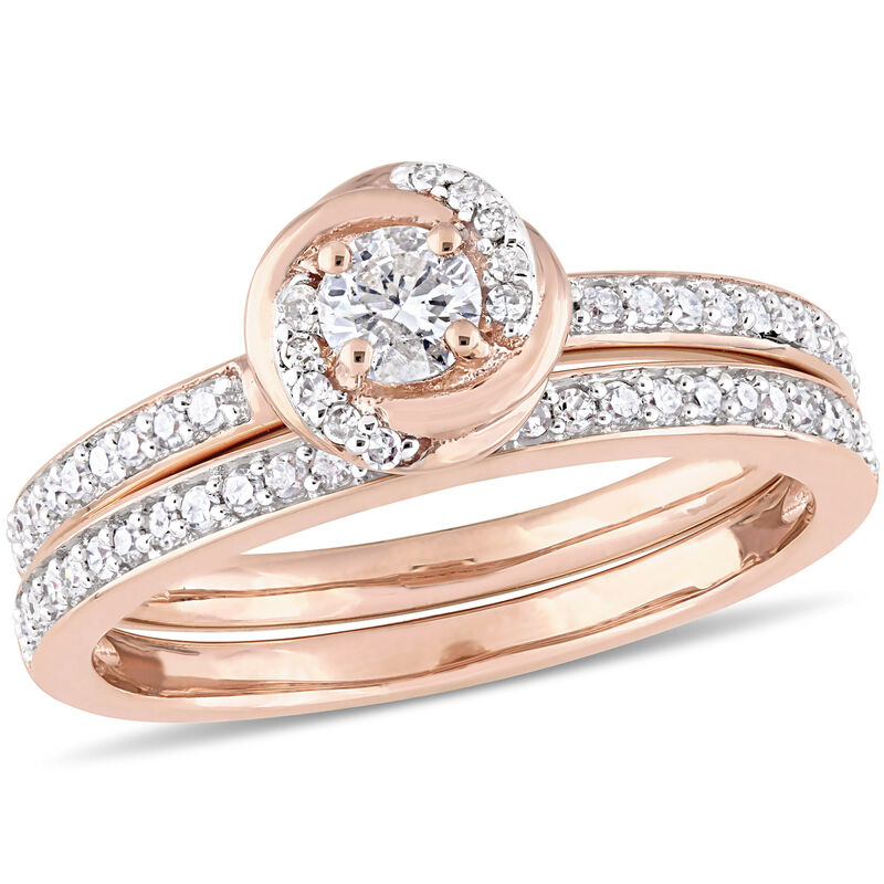 Diamond Swirl Bridal Set 1/2ctw. in 10k Rose Gold image number null