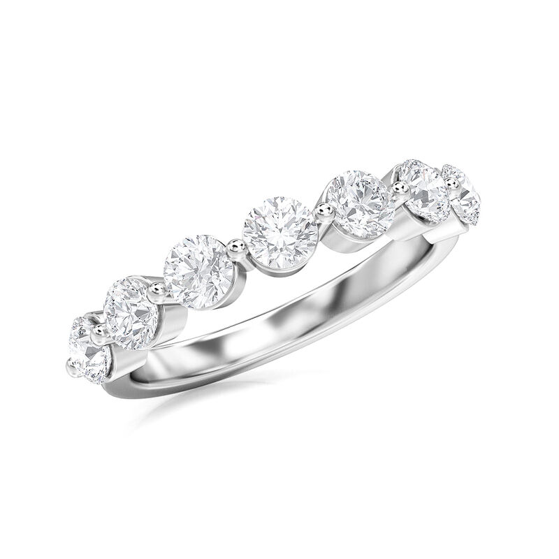 Lab Grown 1ctw. Diamond 7-Stone Anniversary Ring in 14k White Gold image number null