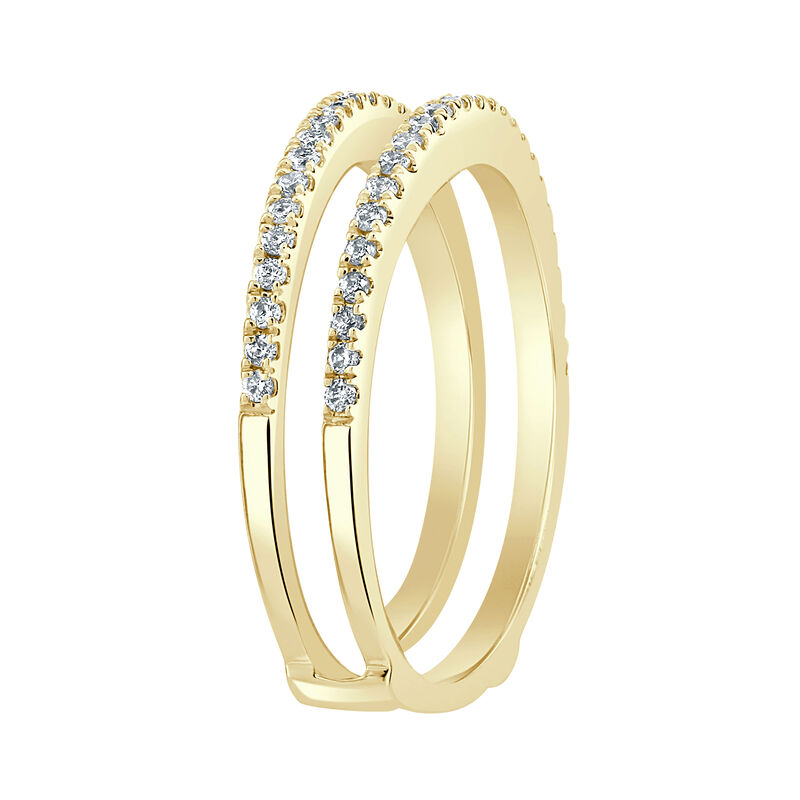 Round Natural Diamond 1/4ctw. Classic Wedding Ring Enhancer in 14k Yellow Gold image number null