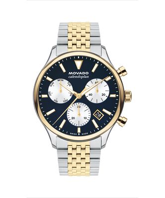 Movado Heritage Calendoplan Chronograph Watch Navy Dial 3650211