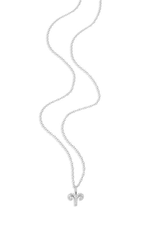 Lab Grown Diamond Aries Constellation Pendant Necklace in Sterling Silver image number null