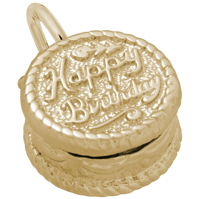 Birthday Cake Charm in 14K Yellow Gold image number null