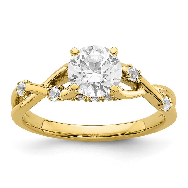Brilliant-Cut Lab Grown 1 1/4ctw. Diamond With Brilliant-Cut Diamond Accent Engagement Ring in 14k Yellow Gold image number null
