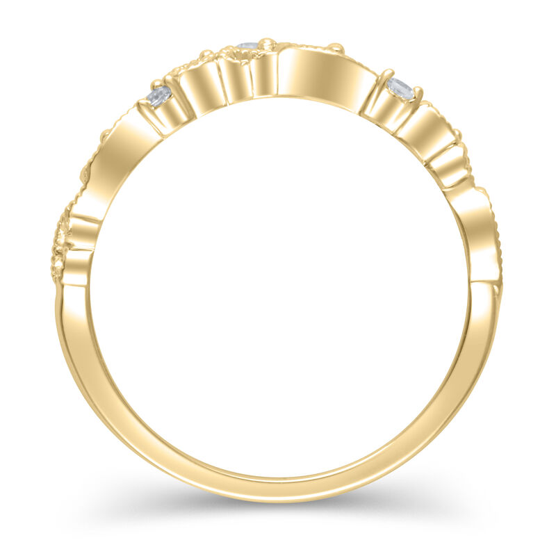 Diamond Floral-Inspired 1/10ctw. Contour Band in 14k Yellow Gold image number null