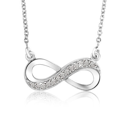 Diamond Infinity Necklace in Sterling Silver (H/I2)