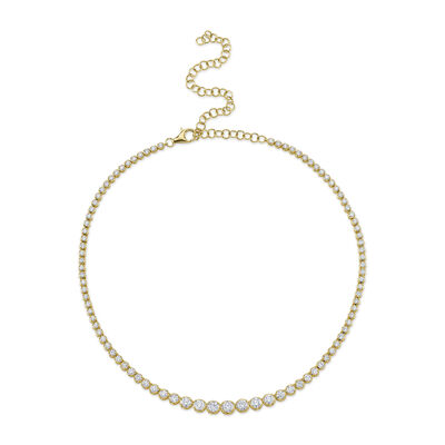 Shy Creation Diamond 6ctw. Tennis Necklace in 14k Yellow Gold