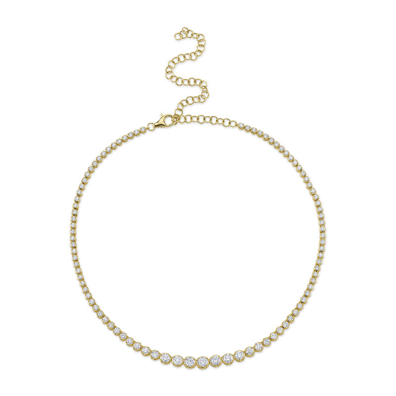 Shy Creation Diamond 6ctw. Tennis Necklace in 14k Yellow Gold image number null