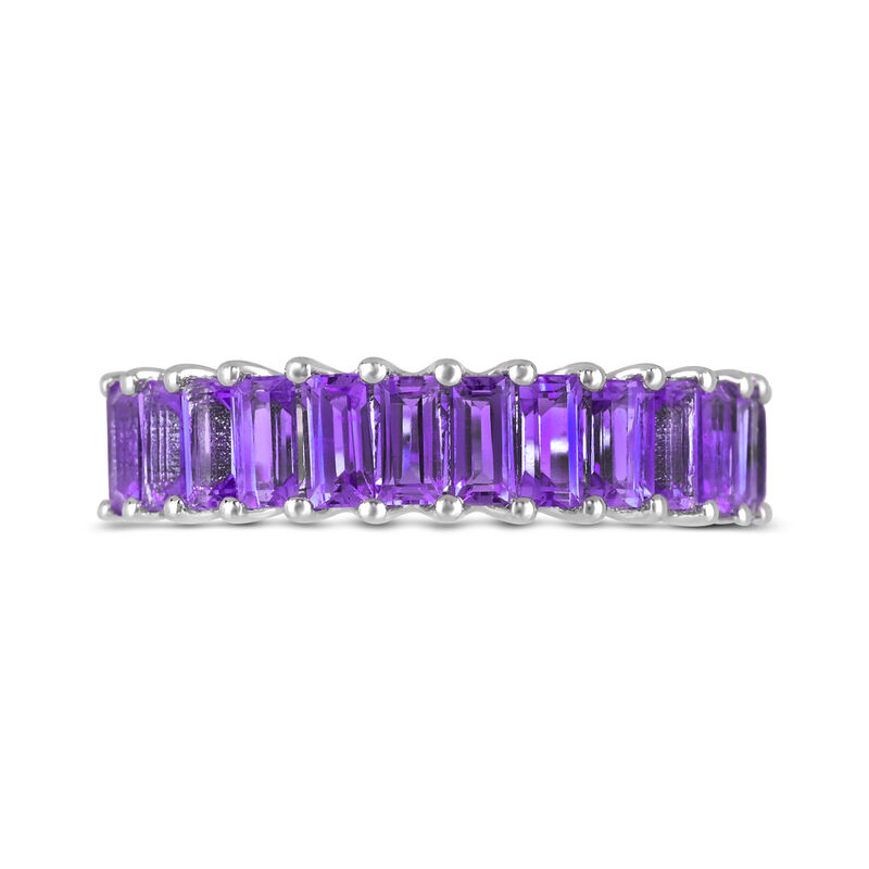 Baguette-Cut Amethyst Eternity Band in Sterling Silver image number null