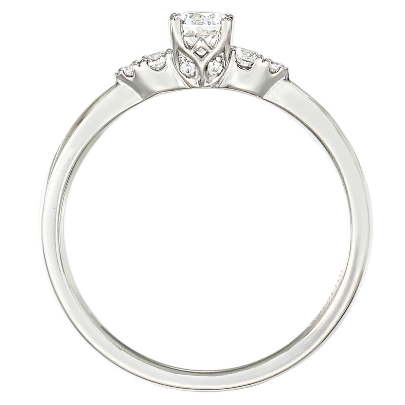 Round Lab Grown Diamond 1/3ctw. Three Stone Promise Ring in 10k White Gold image number null
