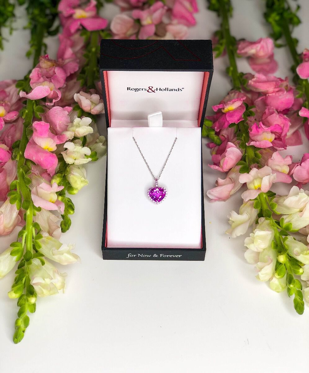 Shop Meira T 14K Yellow Gold, Diamond & Pink Sapphire Heart Necklace | Saks  Fifth Avenue