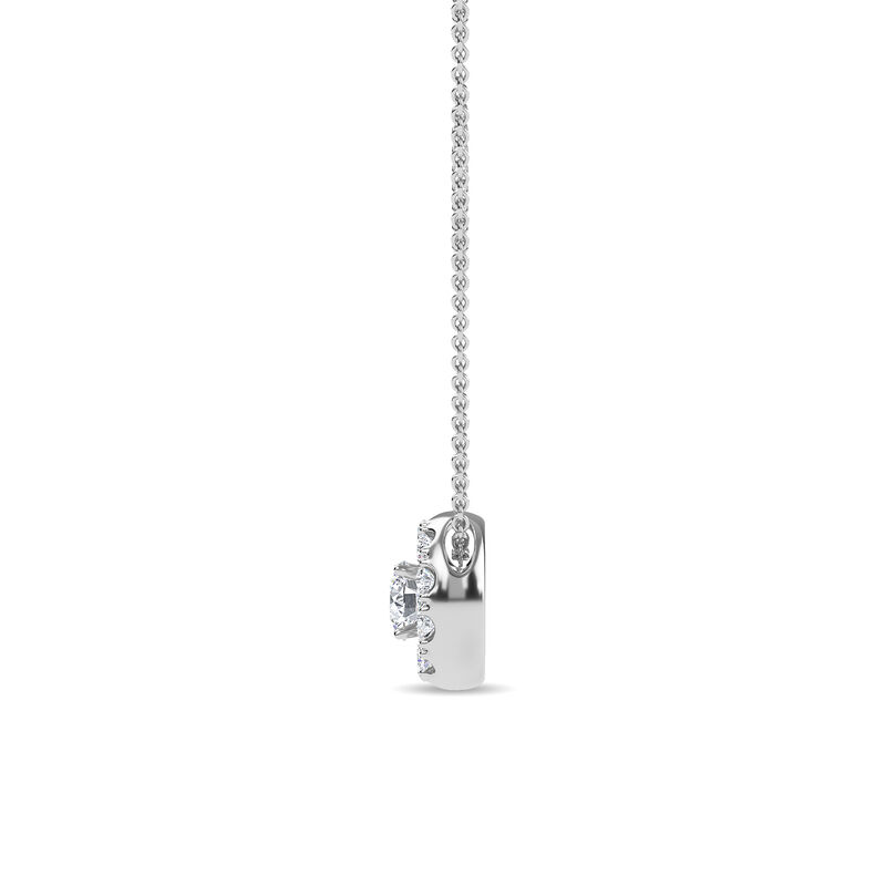 Brilliant-Cut 1 1/4ctw. Lab Grown Diamond Halo Pendant in 14k White Gold image number null