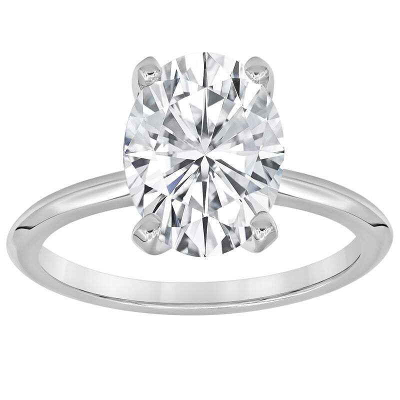 Oval-Cut Lab Grown 2 1/2ct. Diamond Certified GH VS SI Solitaire Engagement Ring in 14k White Gold image number null