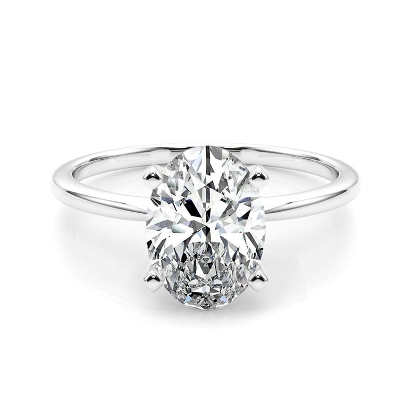 Oval-Cut Lab Grown 5ctw. EF VS Certified Diamond Solitaire Engagement Ring in 14k White Gold image number null