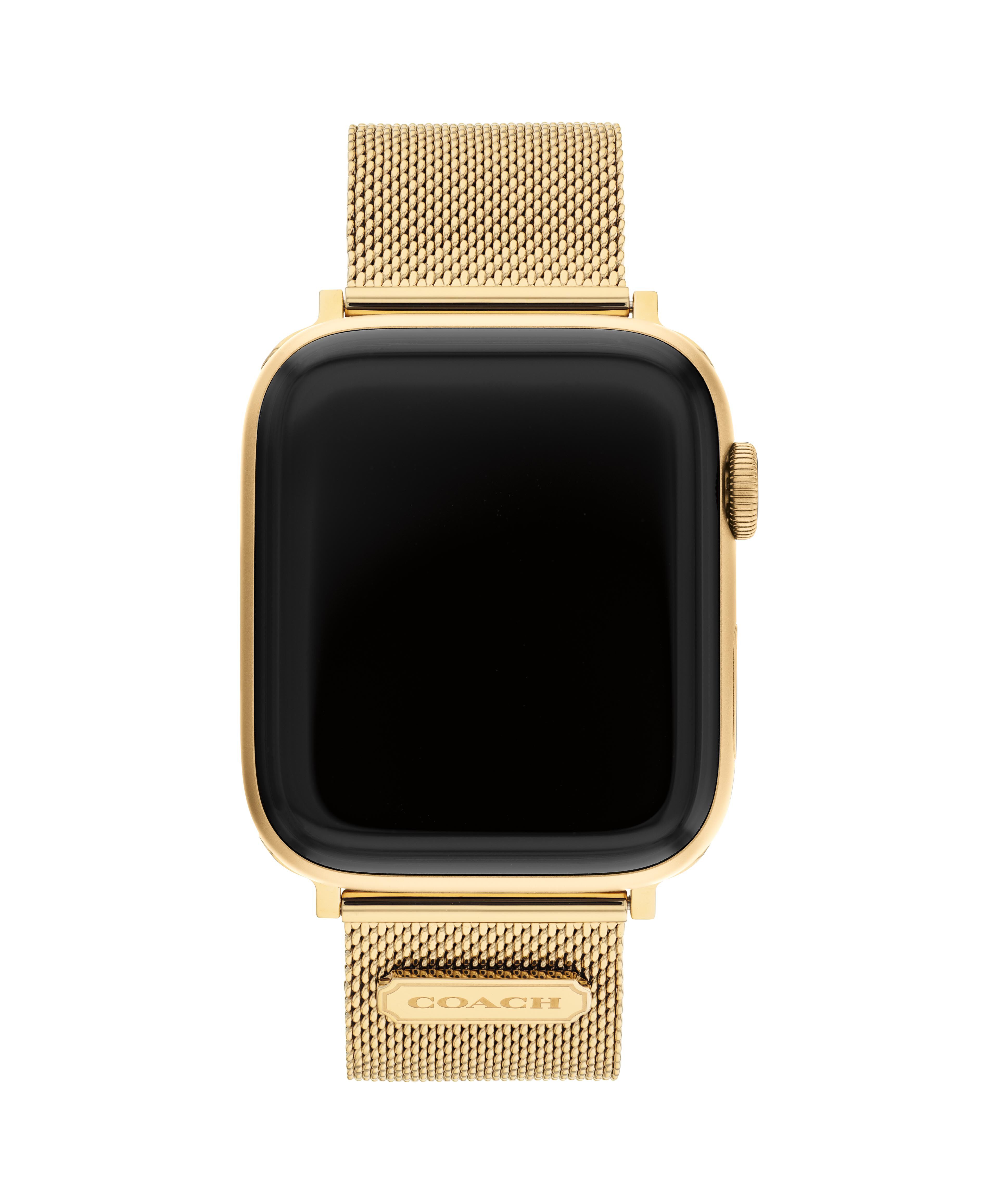 Coach Men's Yellow Gold Plated Stainless Steel Apple Watch Strap