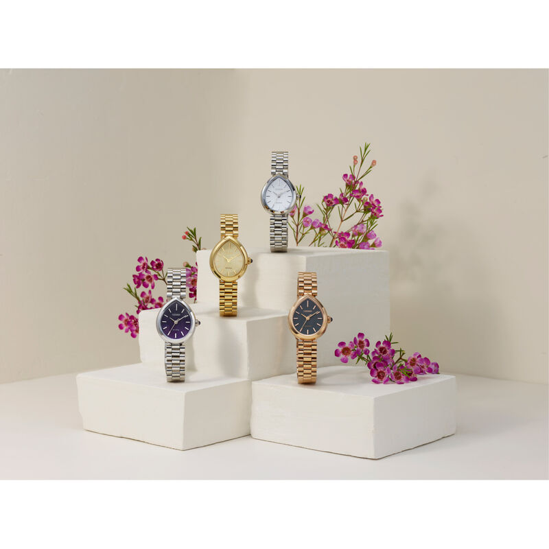 Citizen Ladies L Rainell Eco Drive Gold Dial Gold Plated 26mm Watch EM1202-50P image number null