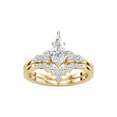 Kite and Marquise Lab Grown Diamond 1 1/2ctw. Diamond Accent Bridal Set in 14k Yellow Gold