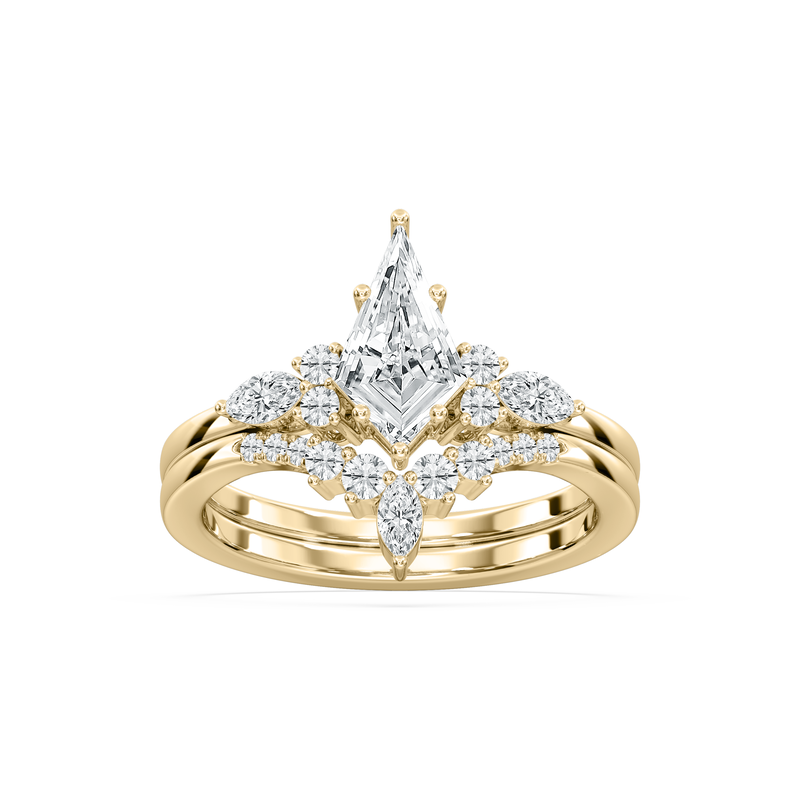 Kite and Marquise Lab Grown Diamond 1 1/2ctw. Diamond Accent Bridal Set in 14k Yellow Gold image number null