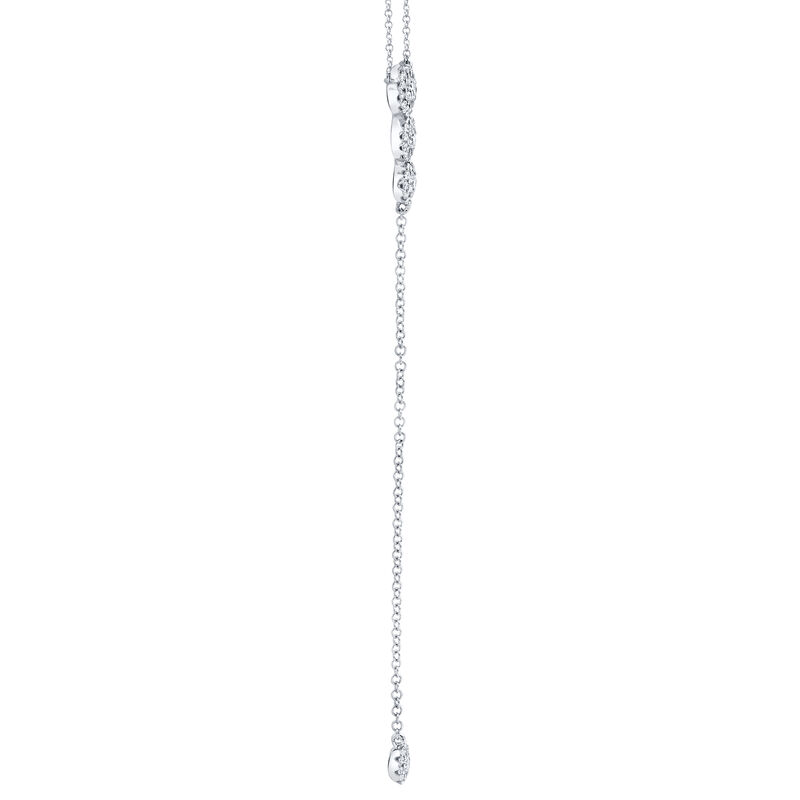 Shy Creation: Diamond Cluster Lariat Layer Necklace in 14k White Gold image number null