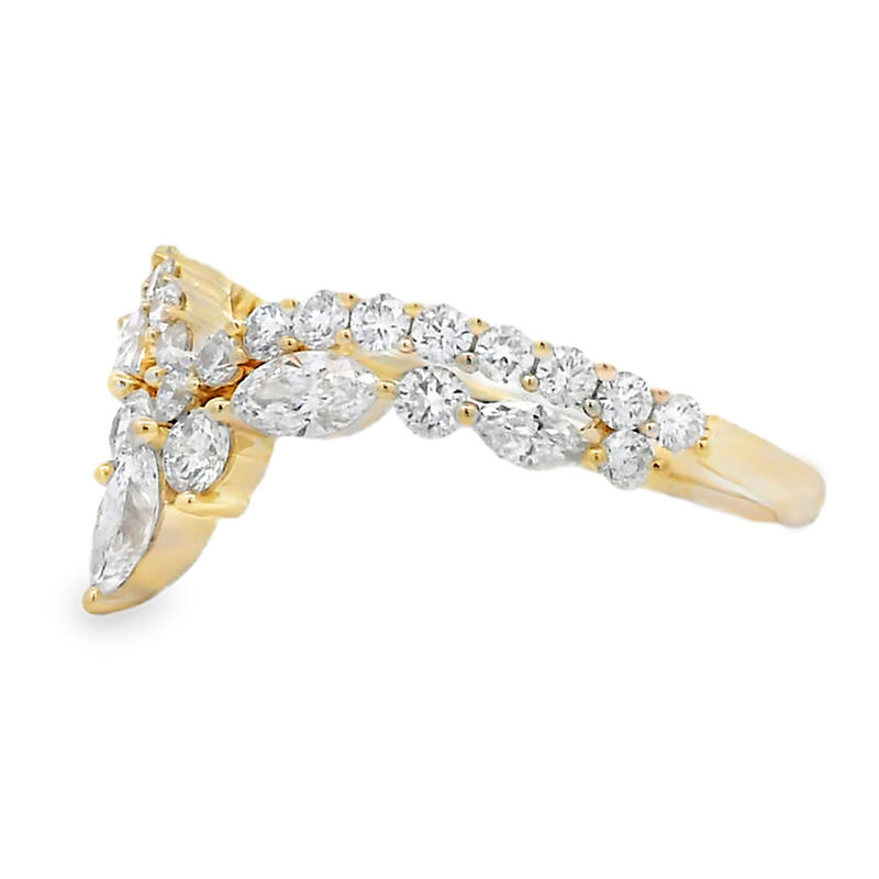 Diamond 1ctw. Marquise Contour & 14k Yellow Gold Anniversary Ring image number null