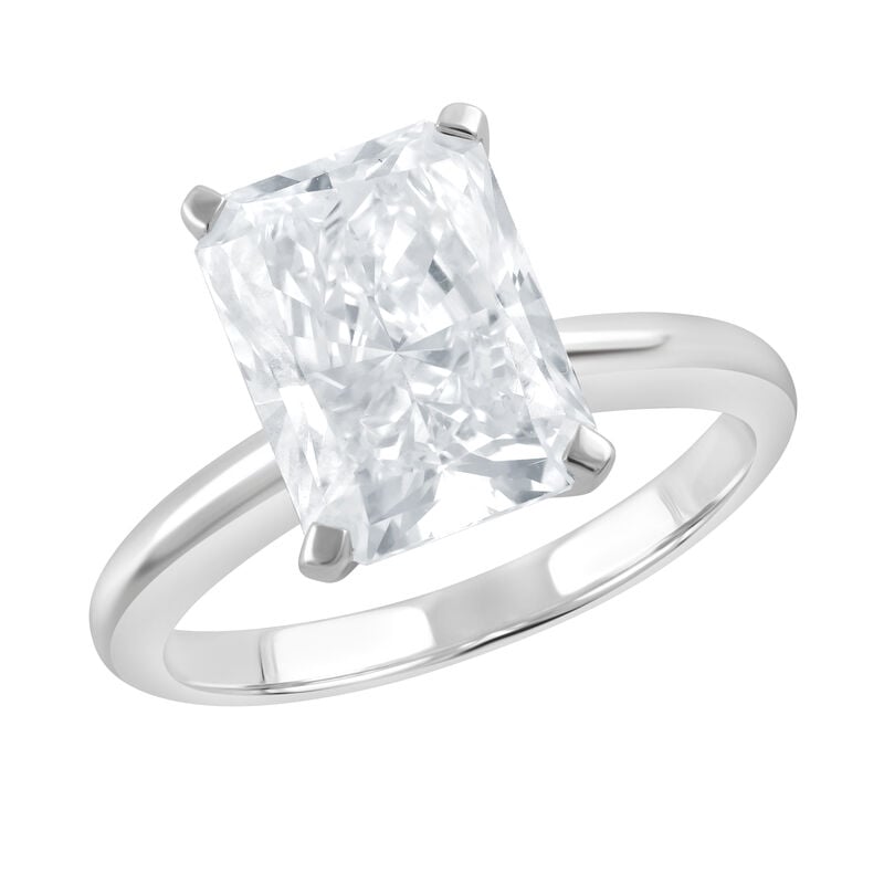 Radiant Lab Grown Diamond 3 1/2ctw. Solitaire Engagement Ring in 14k White Gold image number null
