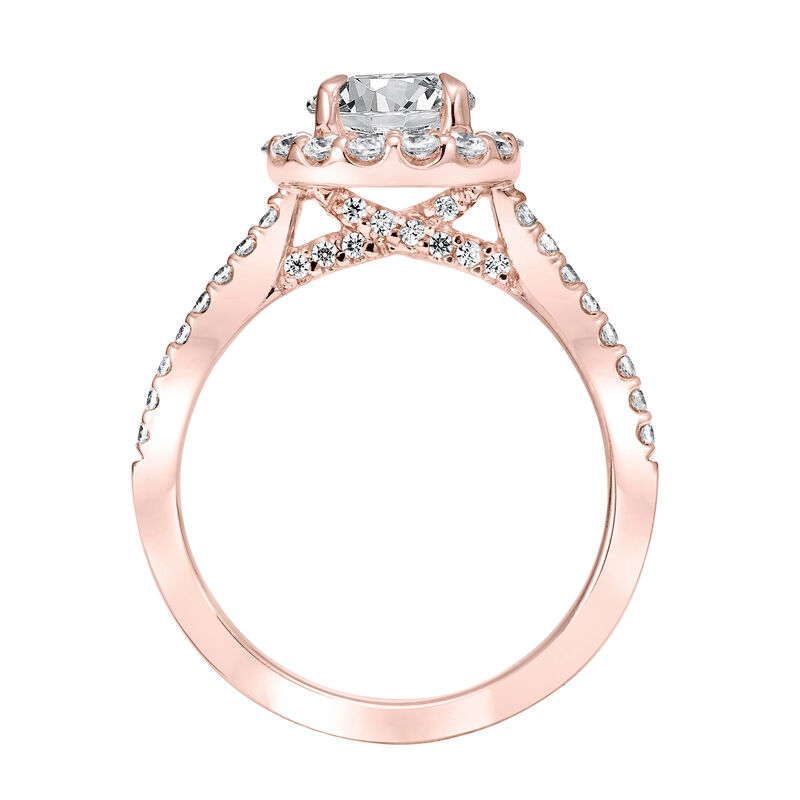 Judith. ArtCarved Diamond Semi-Mount in 14k Rose Gold image number null