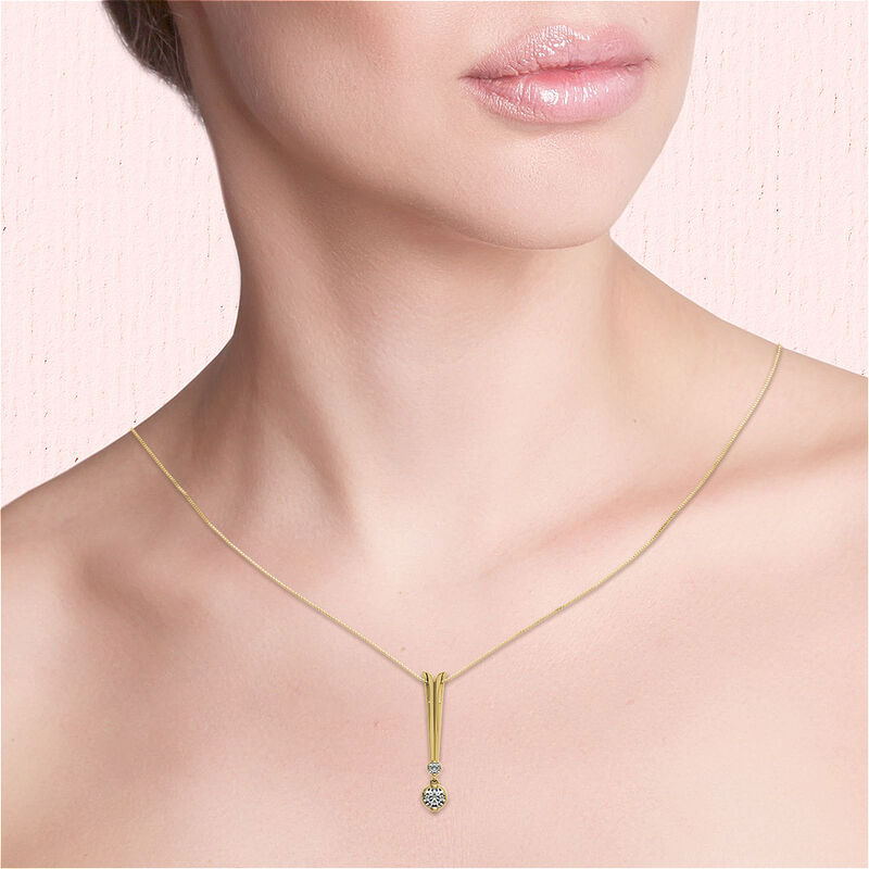 Sirena Two-Stone 1/4ctw. Diamond Drop Pendant in 14k Yellow Gold image number null