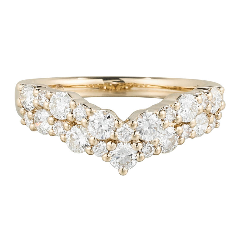 Diamond 1/10ctw. Contour & 14k Yellow Gold Anniversary Ring image number null