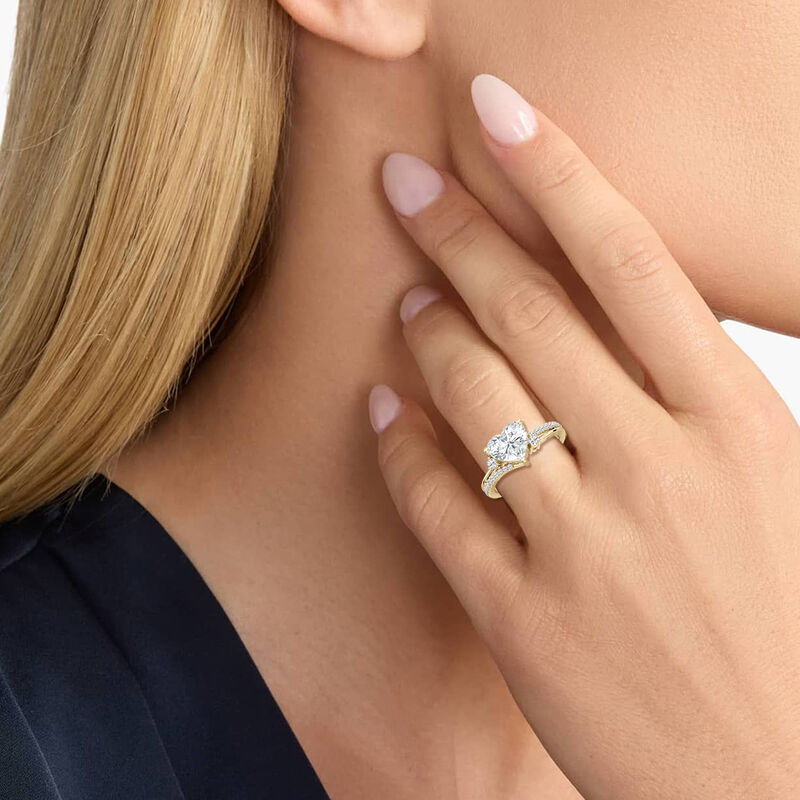 Heart Lab Grown Diamond 2 1/4ctw. Engagement Ring in 14k Yellow Gold image number null