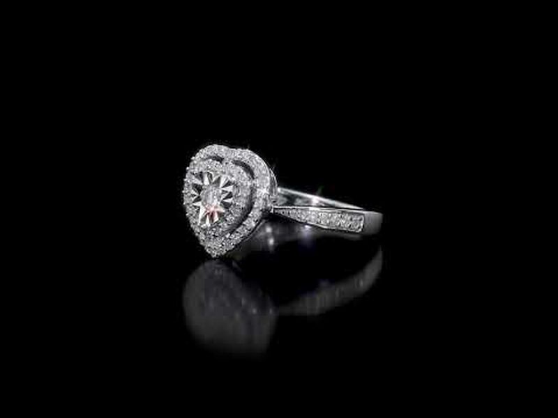 Halo Heart 3/8ctw Engagement Ring in Sterling Silver  image number null