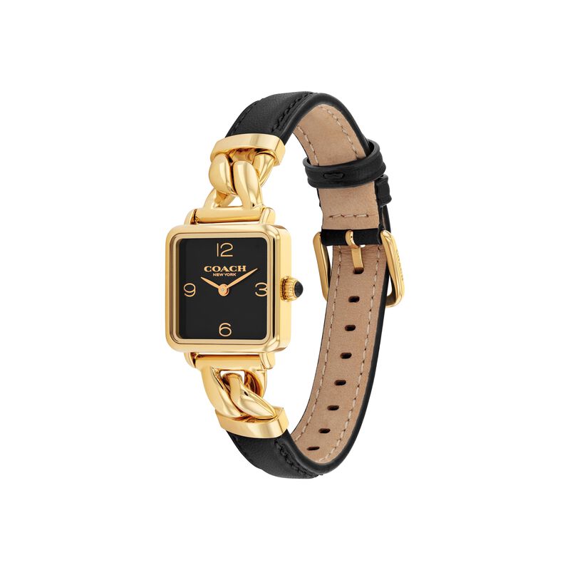 Coach Ladies' Black Lacquer Dial Stainless Steel Watch 14504356 image number null