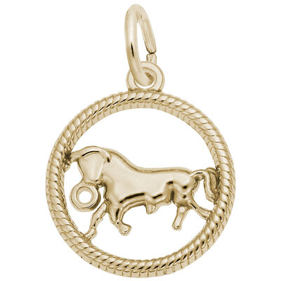 Taurus Charm in Gold Plated Sterling Silver