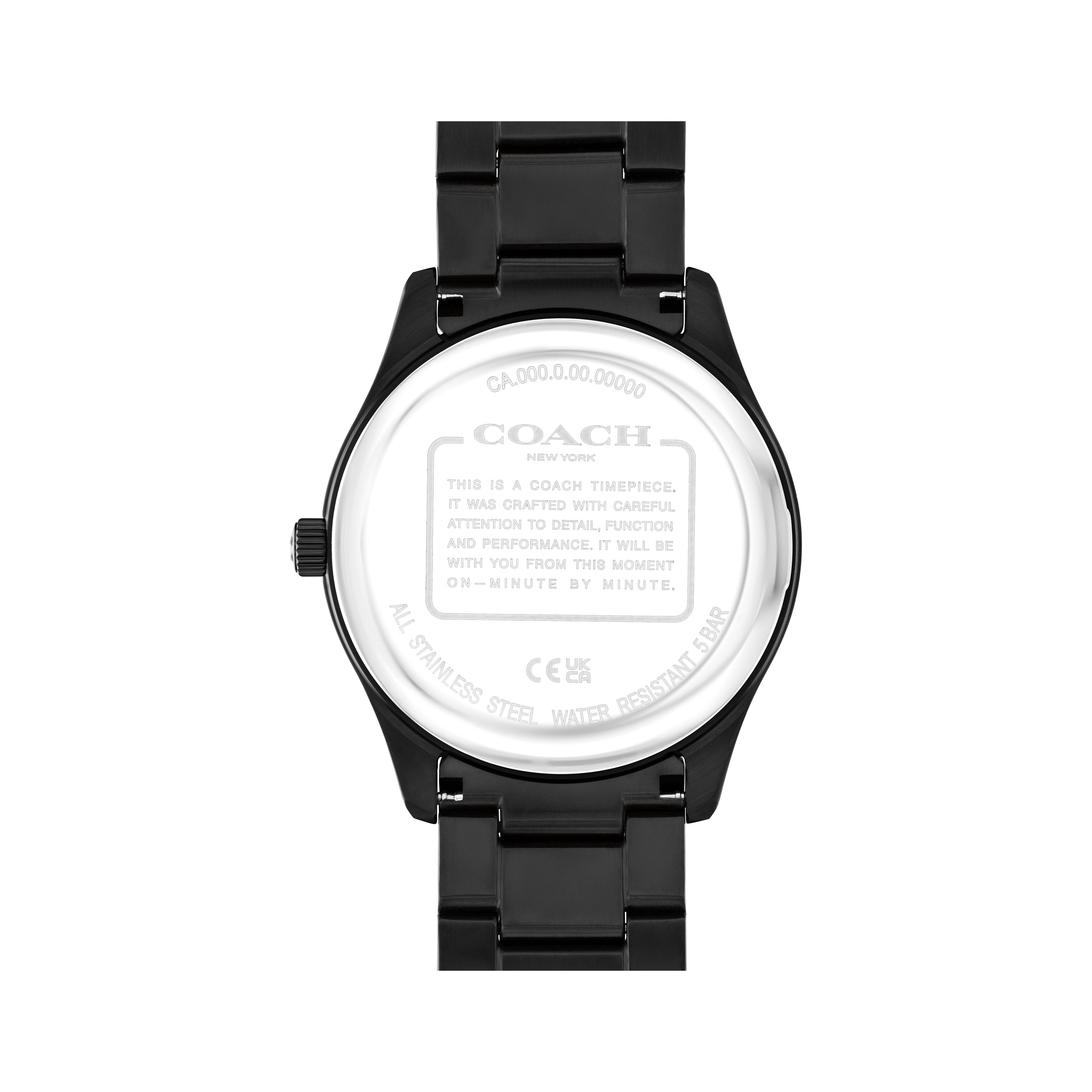 Coach Men's Oliver Black Textured Dial Black IP Stainless Steel